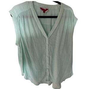 Jennifer Lopez Pastel green Sleeveless top with silver chain accent Sz-1X